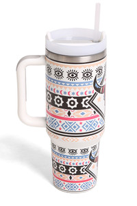 Bull Boho 40oz Tumbler with Handle Double Wall Stainless Steel
