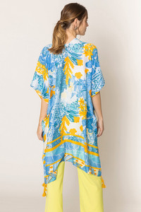 Floral Pattern Print Tassel Kimono