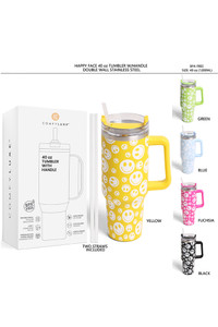 Happy Face 40oz Handle Tumbler