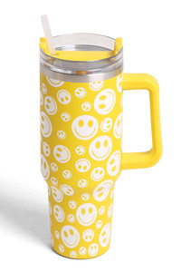 Happy Face 40oz Handle Tumbler