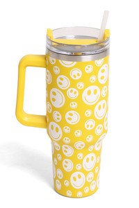 Happy Face 40oz Handle Tumbler