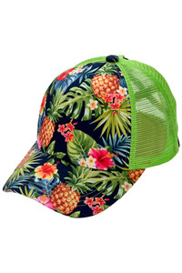 CC Beanie Tropical Cross Band Mesh Back Trucker Cap