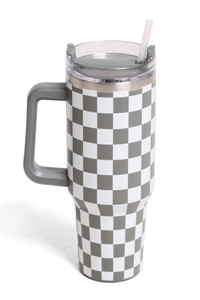 Checkered 40oz Handle Tumbler