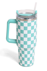 Checkered 40oz Handle Tumbler