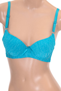 Textured Print Solid A Cup Bra