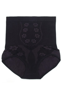 Geometric Pattern Solid Girdle Panty