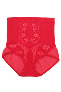 Geometric Pattern Solid Girdle Panty