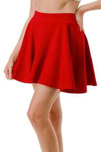 Solid Scuba A-Line Skirt