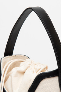 Drawstring Satchel Canvas Crossbody Bucket Bag