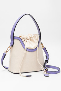 Drawstring Satchel Canvas Crossbody Bucket Bag