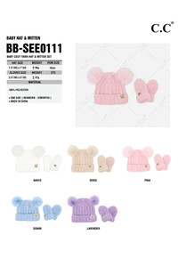 C.C Baby Cozy Yarn Hat and Mitten Set