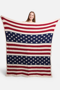 American flag throw blanket