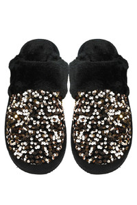 C.C Sequin Cuff Winter Slippers