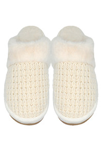 C.C Waffle Knitted Textured Winter Slippers