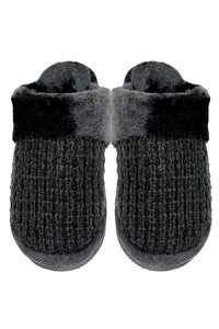 C.C Waffle Knitted Textured Winter Slippers