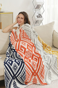 Tribal Pattern Reversible Throw Winter Blanket