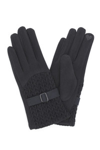 Cable and Band Detailed Smart Touch Winter Gloves