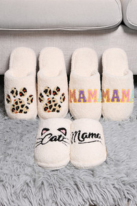 Animal Mama Theme Embroidered Winter Slippers
