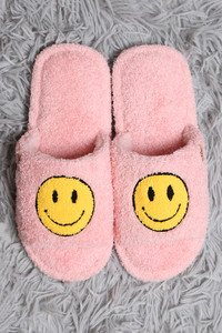 Happy Face Open-Toe Winter Slippers