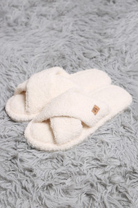 Solid Criss Cross Winter Slippers