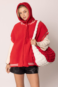 College Color Quilted Puffy Tote Bag