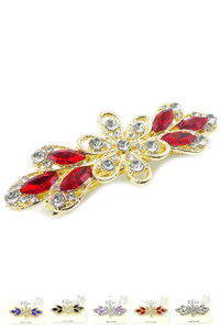 Flower Stone Barrette-EBT9139E (12pcs)