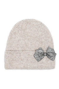 C.C Beanie Rhinestone Bow Cuff Breast Cancer Beanie Winter Hat