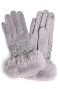 Solid Faux Fur Cuffs Gloves-JG903 (12pairs)