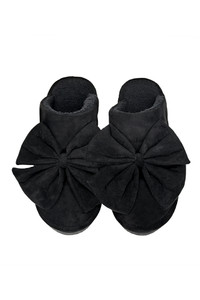 C.C Beanie Faux Suede Bow Lining Winter Slippers