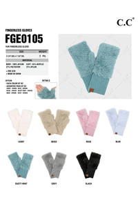 C.C Fur Fingerless Winter Glove