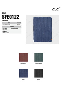 C.C Cable Winter Scarf