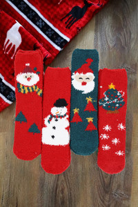 12pairs Christmas Holiday Fuzzy Socks Set