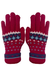 12pairs Fleur-De-Lis Sherpa Lining Knit Gloves 