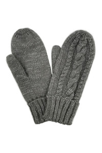 Sherpa Lining Cable Knit Mittens