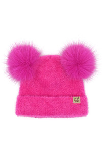 C.C Baby Plush Terry Chenille PomPom Beanie Winter Hat
