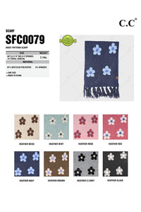 C.C Daisy Pattern Oblong Winter Scarf
