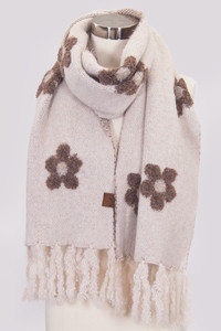C.C Daisy Pattern Oblong Winter Scarf
