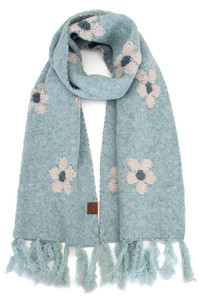 C.C Daisy Pattern Oblong Winter Scarf
