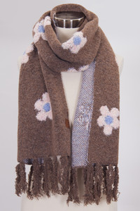 C.C Daisy Pattern Oblong Winter Scarf
