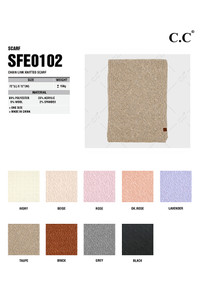 C.C Chain Link Knitted Oblong Winter Scarf
