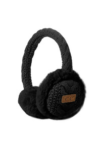 C.C Kids Cable Knit Fur Earmuff Ear Warmer Winter Gear
