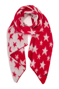 C.C American Flag Theme Star Pattern Bias Cut Brushed Winter Scarf
