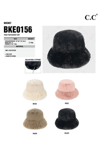 C.C Faux Fur Solid Bucket Hat