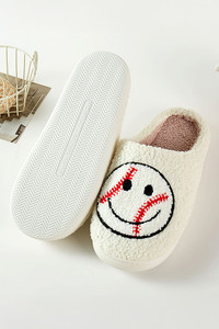 Baseball Smiley Face Winter Slippers
