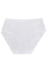 Solid Lace Side Trim Mama Cotton Panty