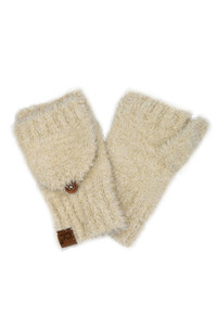 C.C Metallic Eyelash Solid Mitten Winter Glove