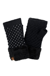 C.C Rhinestone Fingerless Glove