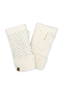 C.C Rhinestone Fingerless Glove