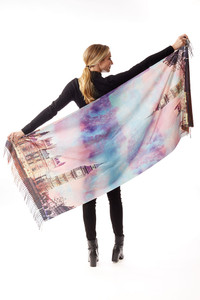 Big Ben Clock Tower Scarf with Fringe 