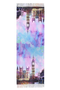 Big Ben Clock Tower Scarf with Fringe 